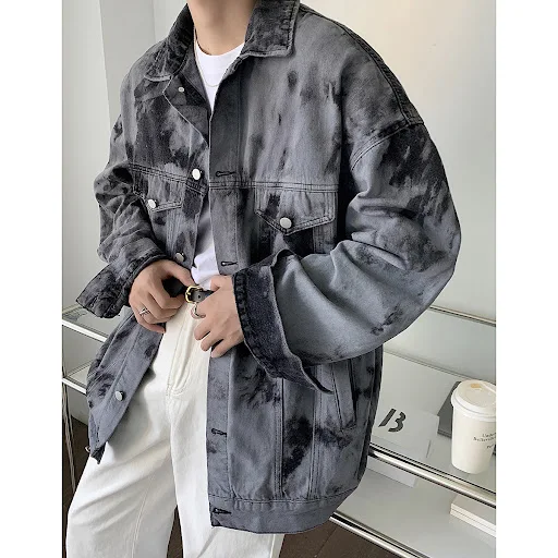 Title 4, Do The Old Cowboy Tie-dyed Washed Denim Coat. C...