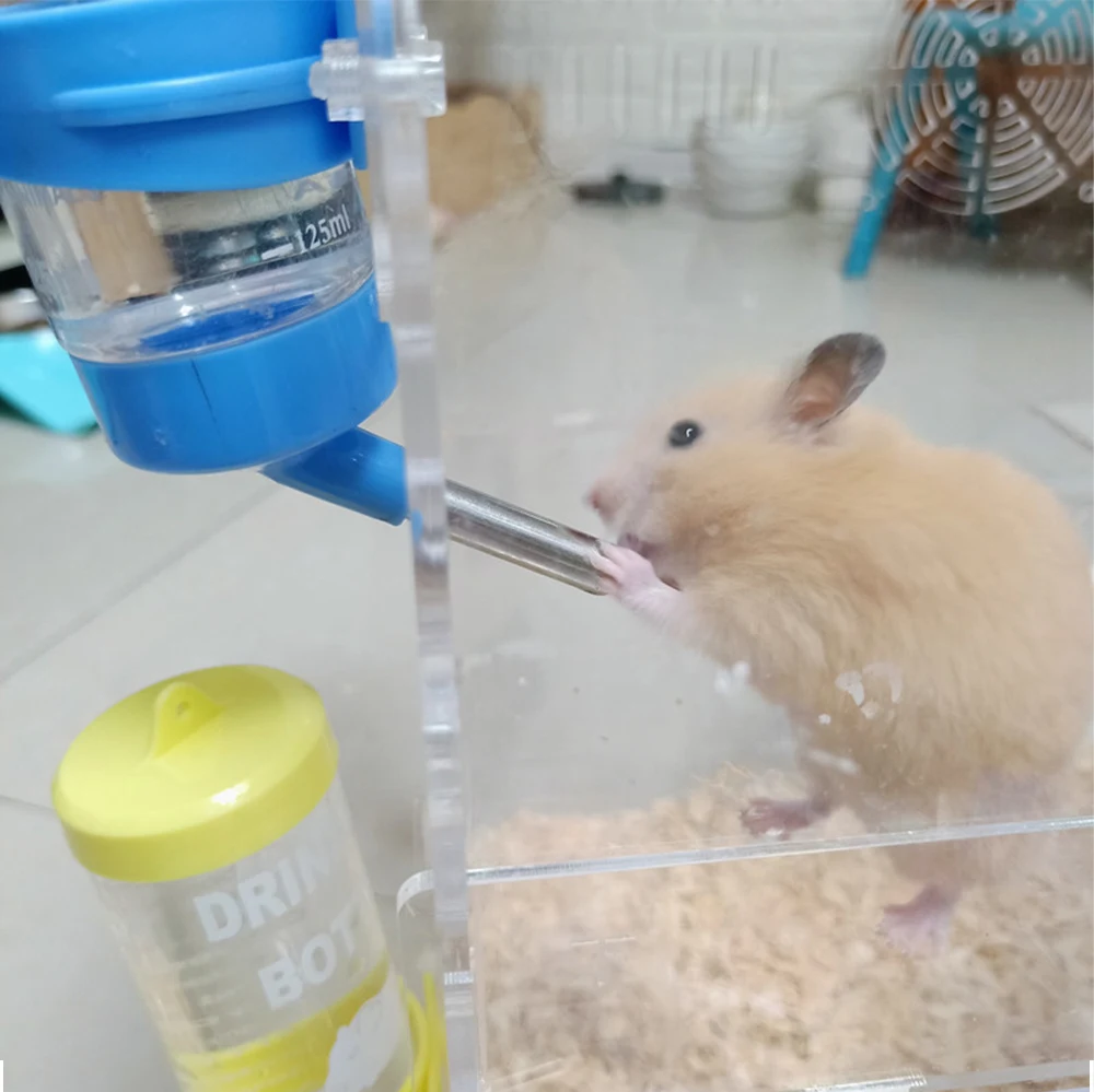 Title 10, Hamster Water Bottle Cage Kennel Hanging Drinki...