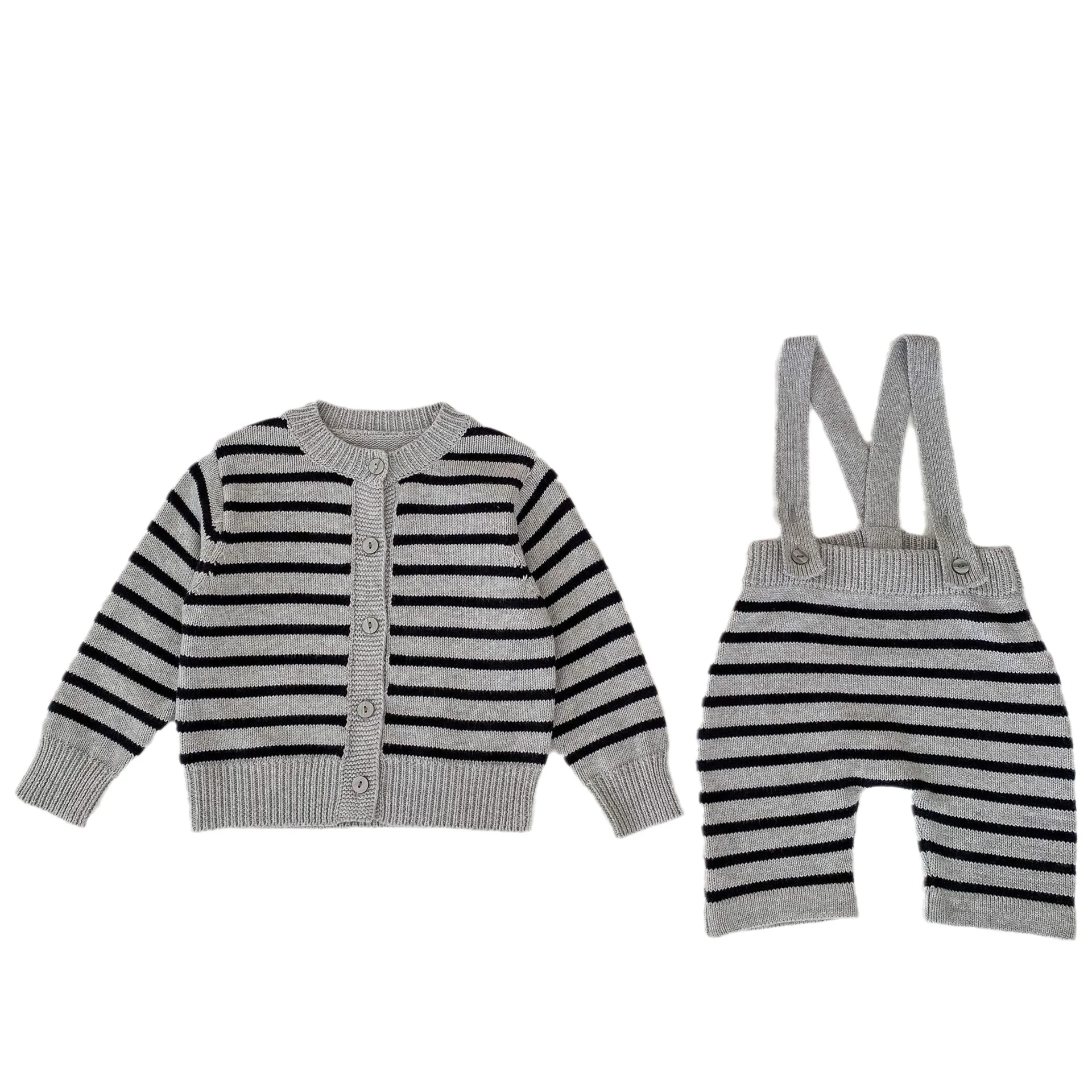 Striped pleteni džemper Cardigan Dvodelni set — foto 4