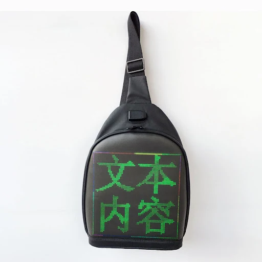 Title 1, LED borsttas crossbody met elektronisch scherm ...