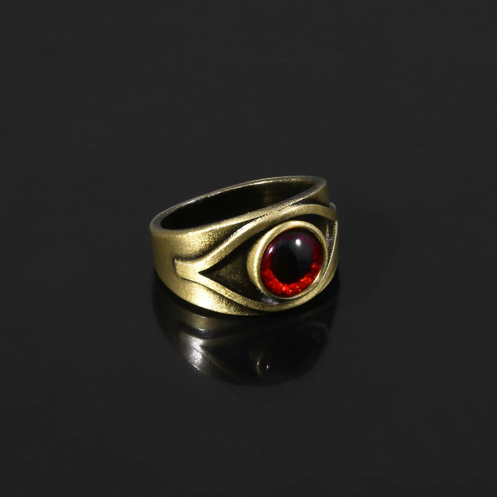 Anel Olho Vermelho Marrom Vintage Crimson para um Visual Audacioso Joia Artesanal Acessório Essencial Estilo Vintage — foto 5