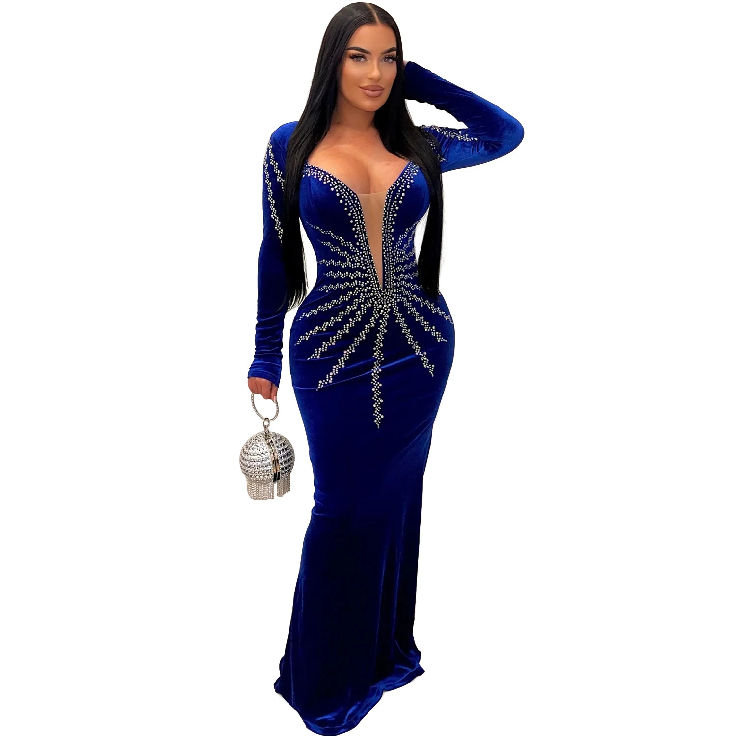 Women's Party Long Sleeve Fishtail Dress — photo 20