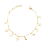 Pulseira Combinação Estrela Lunar de Moda Europeia e Americana, um acessório estiloso para mulheres que amam moda, perfeito para presentear. — foto 6