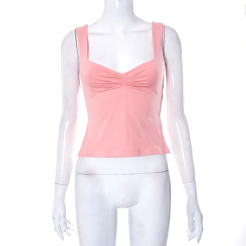 Women's Square Collar Camisole Pleated Top Comfortable and Stylish Everyday Wear. Versatile Design for Any Occasion, Per — photo 5