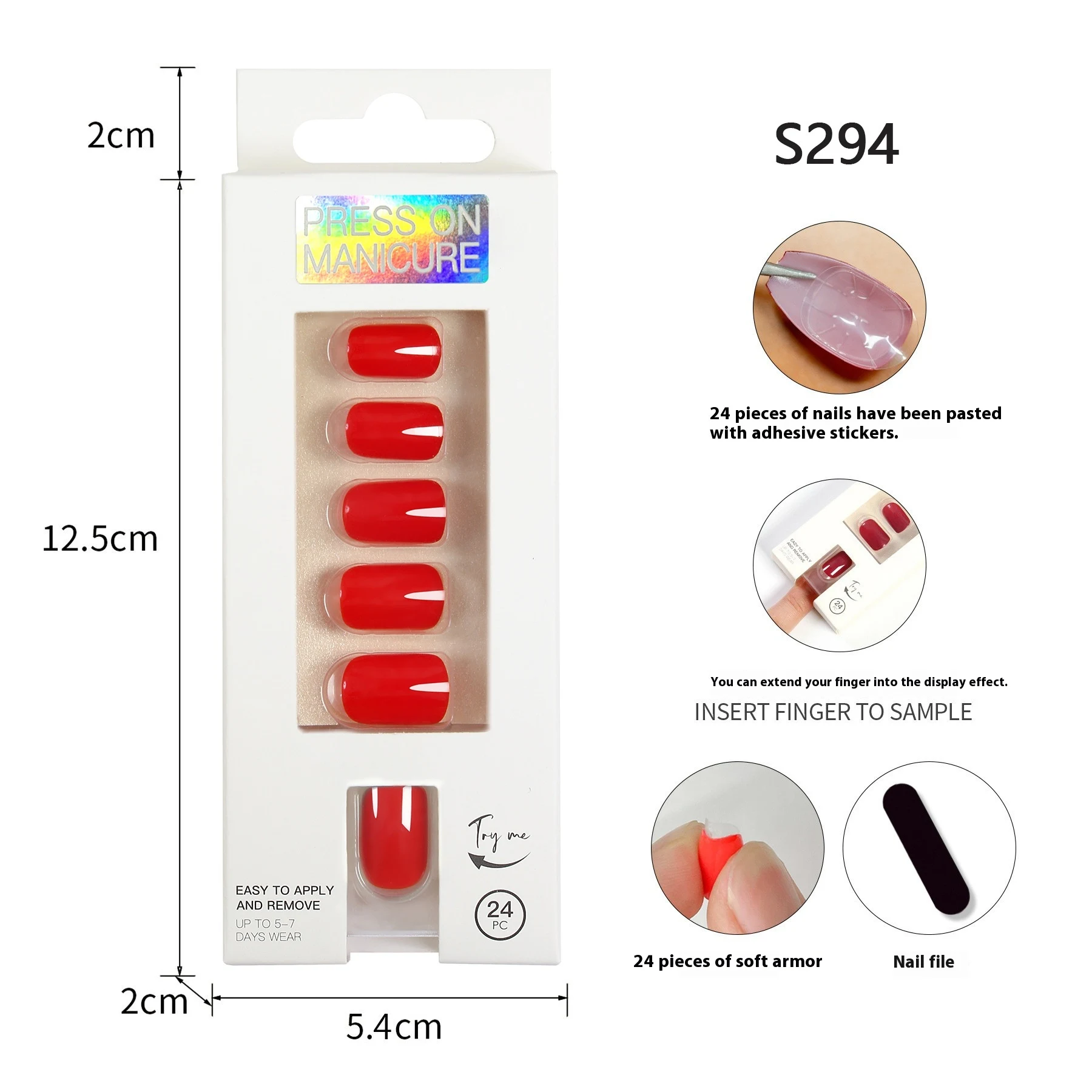Back Glue Fake Nails 24 Pieces Removable Instant Manicure Easy to Apply and Remove False Nail Tips for a Perfect Look Qu — photo 16
