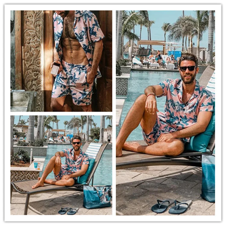 Title 7, New Mens Hawaiian Style Top and Shorts set. Pe...