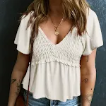 Women's Fashion Ruffles Pleating Hem Pullover — photo 7