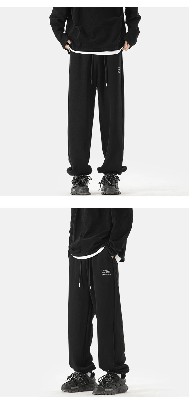 Simple Digital Embroidery Sports Pants Men Loose Sweatpants Comfortable and Stylish Joggers Perfect for Workout and Ever — photo 3