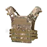 Colete tático para atividades ao ar livre, resistente, com múltiplos bolsos e sistema MOLLE. Perfeito para aventura, airsoft e uso tático. — foto 4