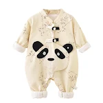 Newborn jumpsuit dubbellaags verdikt romper baby outwear romper. Warme en comfortabele winterromper voor je baby, ideaal voor koude dagen. — foto 16