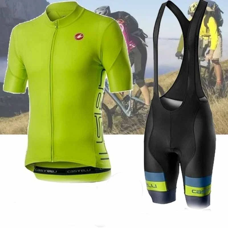 Conjunto Jersey de ciclismo manga curta com suspensório, design confortável e respirável para homens e mulheres, ideal para pedalar. — foto 13