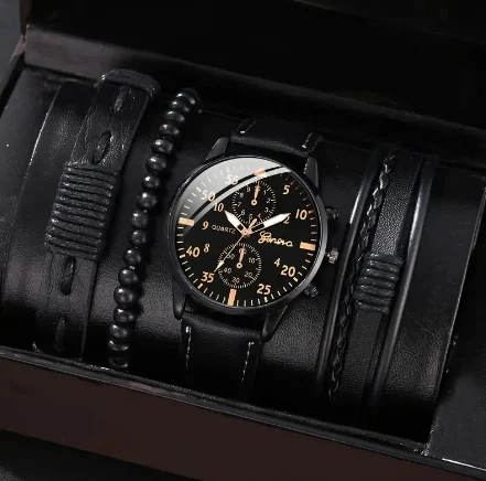Relógio Quartz Simples Masculino com Pulseira de Contas – Combinação Perfeita para um Visual Versátil e Moderno. Ideal para o homem que busca estilo. — foto 35