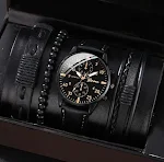 Relógio Quartz Simples Masculino com Pulseira de Contas – Combinação Perfeita para um Visual Versátil e Moderno. Ideal para o homem que busca estilo. — foto 35