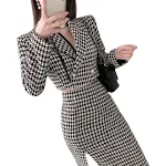 Women's Slim Fit Houndstooth Coat — photo 7