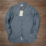 Camisa casual masculina com lapela, corte slim fit, retrô, manga longa e bolso. Perfeita para looks casuais e combina com tudo. — foto 3