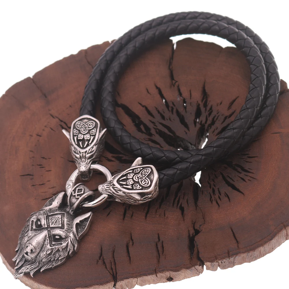 Pingente Aoding de Liga de Zinco Cabeça de Lobo Viking. Joia Nórdica. Amuleto Escandinavo. Presente Ideal para Homens. Estilo Viking e Sofisticação. — foto 1