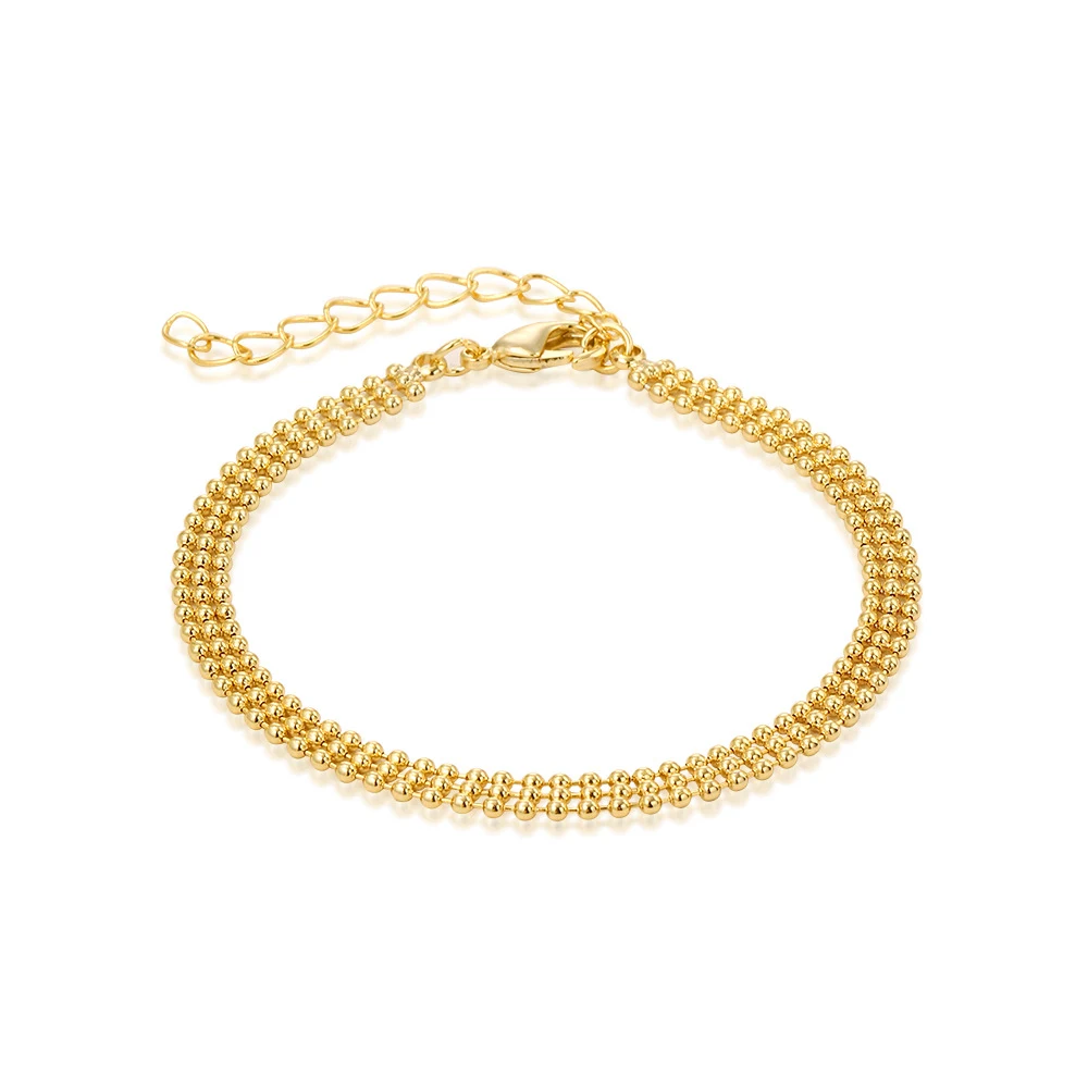 Pulseira de ouro 14K/18K com design geométrico e minimalista. Acessório de metal simples, elegante e perfeito para uso diário. — foto 8