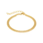 Pulseira de ouro 14K/18K com design geométrico e minimalista. Acessório de metal simples, elegante e perfeito para uso diário. — foto 8