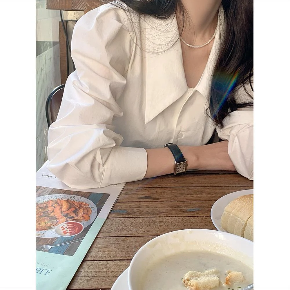 Title 6, White French Style Shirt For Women Spring And A...