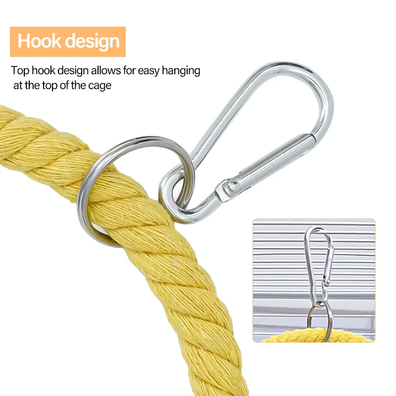 Title 4, Pet Parrot Birds Cage Toy Parrot Cotton Rope Ci...