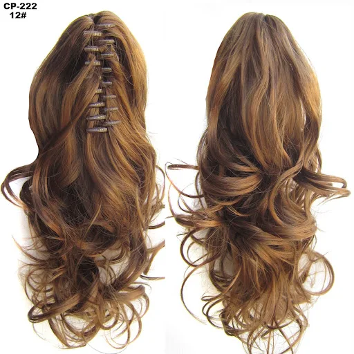 Title 23, Aplique de cabelo cinza natural com clip, rabo ...