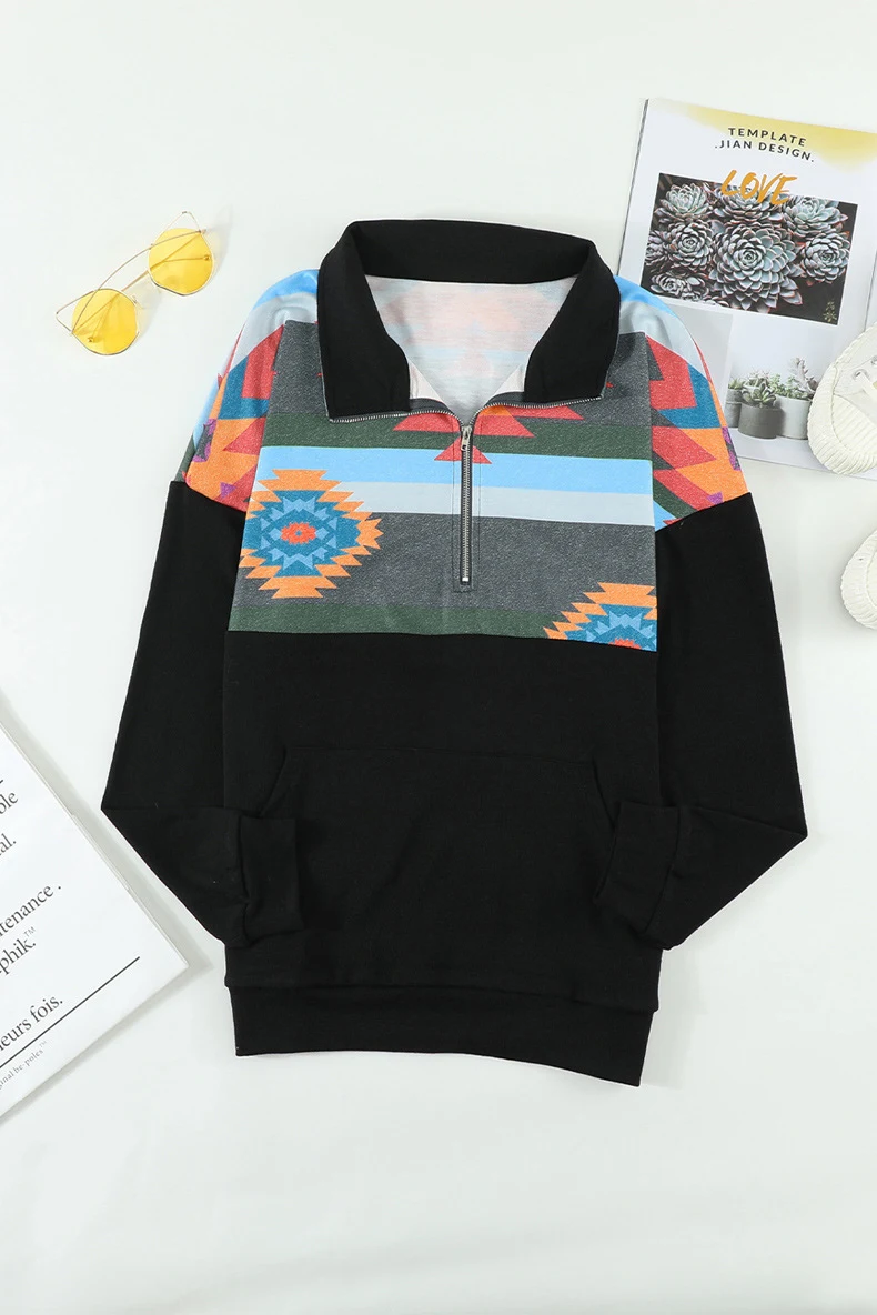 Title 4, Loose Printed Casual Long Sleeve Top for Women ...