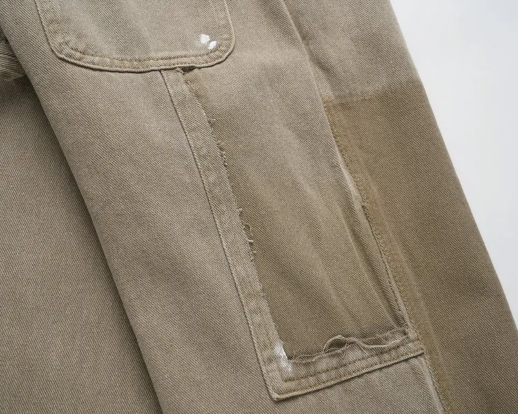 Title 2, High Street Washed Stitching Baggy Straight Jea...