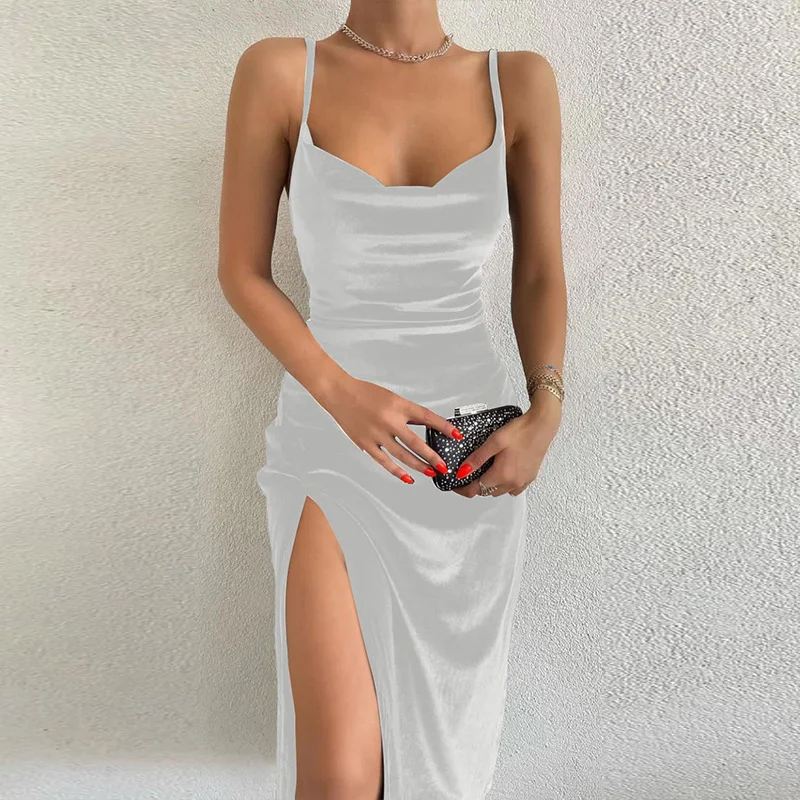 Title 17, Spring And Summer Fashion Slim Fit Slit Sling D...