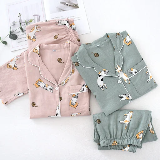 Title 2, Womens Cotton Double-layer Gauze Long-sleeved ...