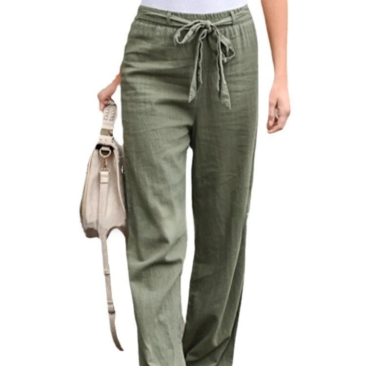 Women's Cotton And Linen Casual Solid Color Pants. Comfortable, breathable pants perfect for everyday wear and a relaxed — photo 7