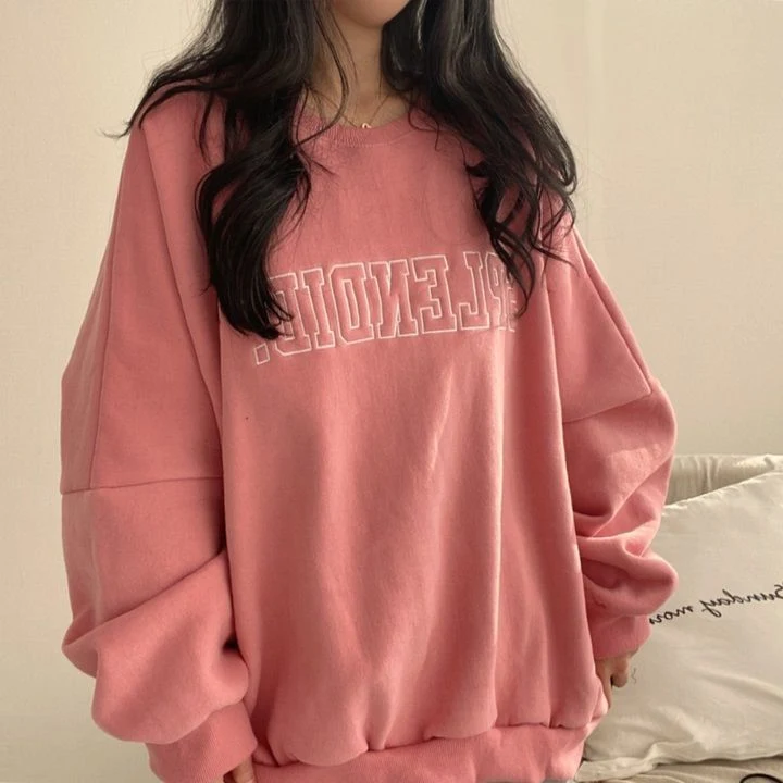 Moletom feminino de alta qualidade com forro de lã grosso. Sweater longo e versátil para estudantes, perfeito para todas as ocasiões. — foto 2
