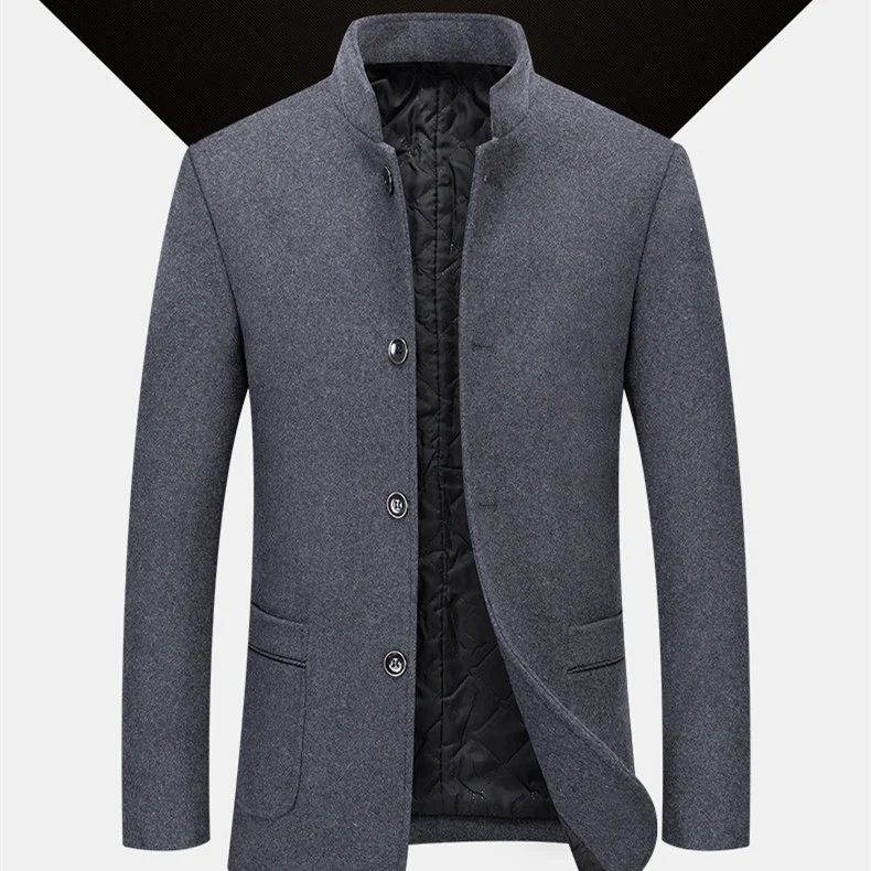 Casaco de lã casual masculino, essencial para um visual elegante e confortável. Perfeito para diversas ocasiões, este casaco une estilo, aquecimento e praticidade. — foto 1