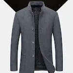 Casaco de lã casual masculino, essencial para um visual elegante e confortável. Perfeito para diversas ocasiões, este casaco une estilo, aquecimento e praticidade. — foto 1