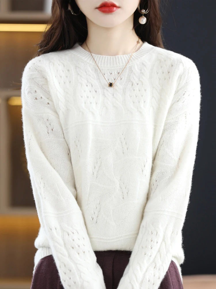 Title 1, Womens Heavy Industry Jacquard Round Neck Pure...