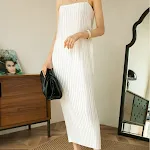 Seaside Resort Beach Collarbone One Shoulder Dress. This dress is perfect for resorts, offering a stylish and comfortabl — photo 3