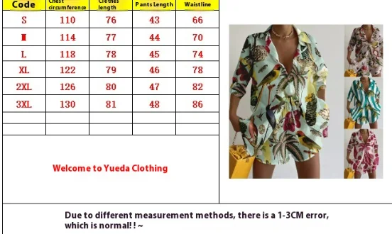 Title 1, Summer Vacation Printing Suit Casual 2-piece Set