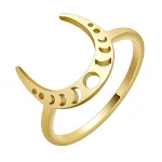 Anel feminino de aço inoxidável em formato de crescente, um acessório elegante e durável, ideal para uso diário. — foto 3