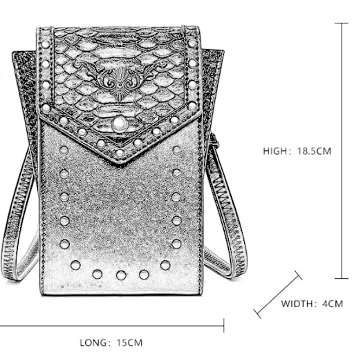 Title 1, Punk Snake Print Outdoor Ladies Shoulder Bag, d...