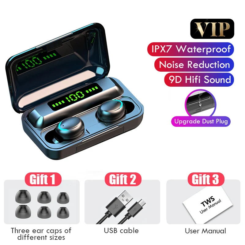 Title 3, Wireless Bluetooth Headset Binaural TWS with Po...