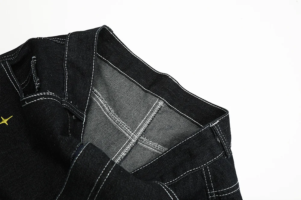 Title 12, Mens Puppy Embroidered Printed Denim Trousers....