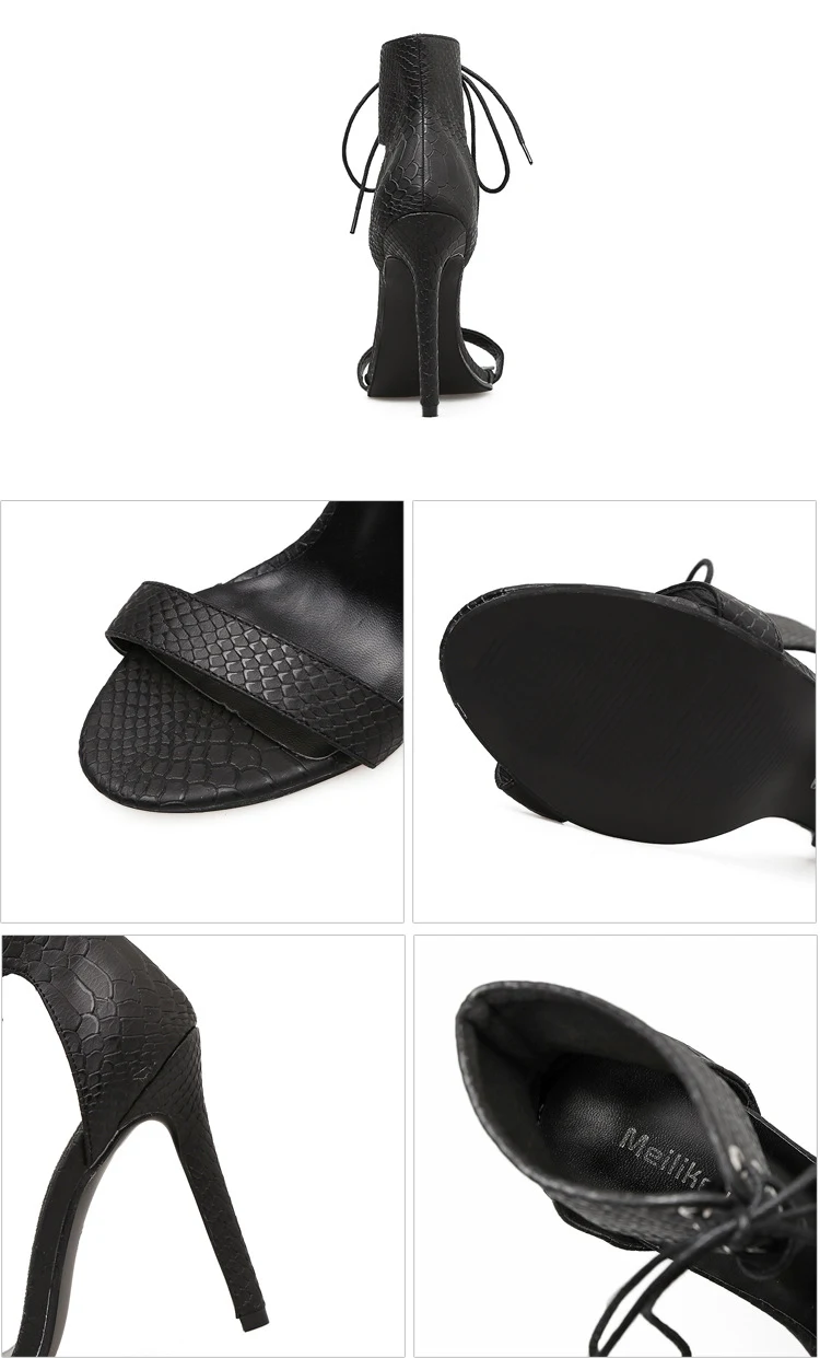 Title 15, Womens fish mouth strap thin heel super high h...