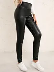 Damen High Waist Stretch Slim Skinny Lederhose. Figurformende Kunstlederhose für einen modernen Look. Bequem und stilvoll. Perfekt für jeden Anlass. — foto 8