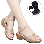 Sandálias femininas de couro macio Verão vazadas malha bico aberto sapatos Conforto e estilo para o clima quente. — foto 1