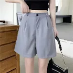 Dames retro shorts met hoge taille en rechte, wijde pijpen. Comfortabele pasvorm en stijlvolle uitstraling, perfect voor een vintage en modieuze look. — foto 11