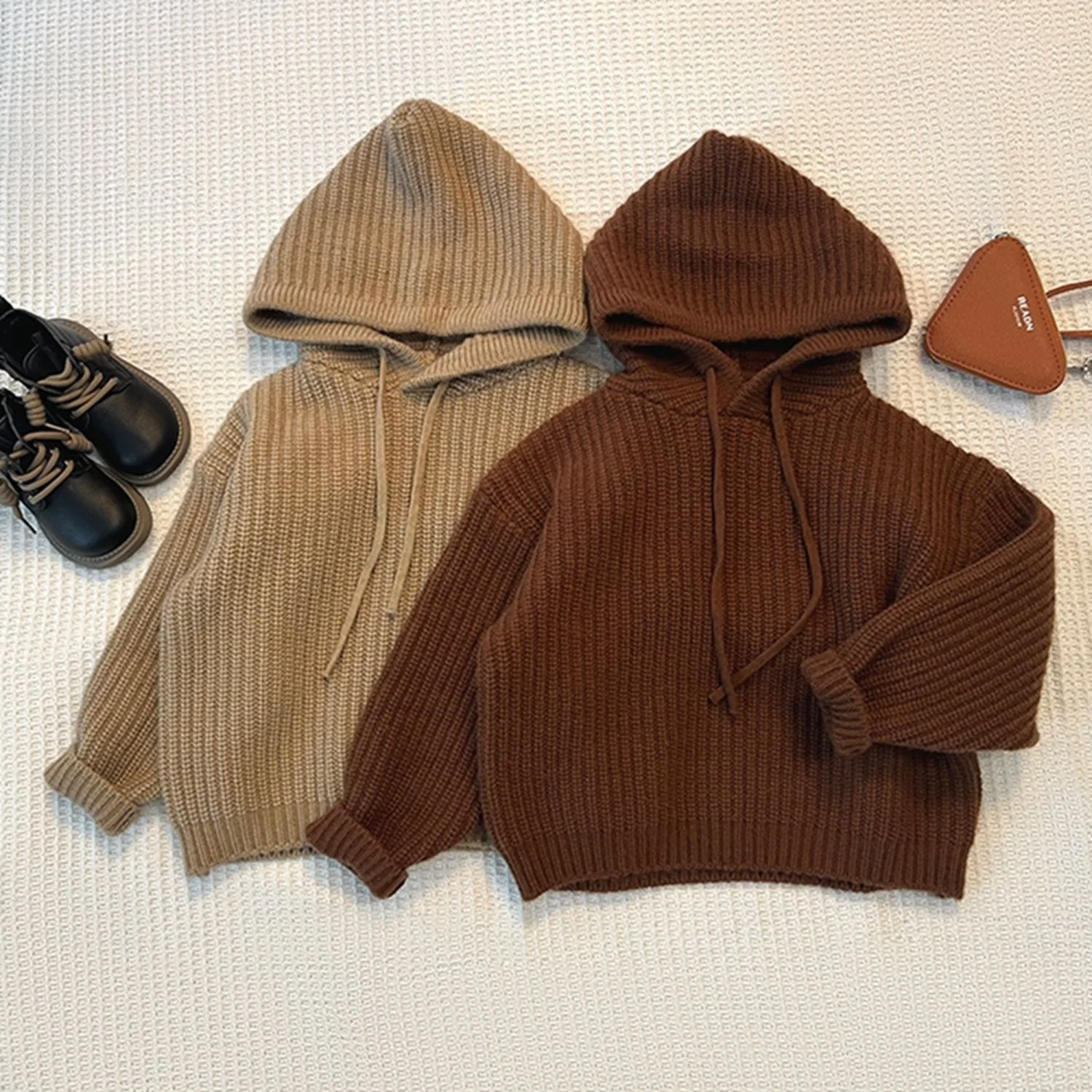 Moletom com capuz estilo Mori retrô infantil outono, aconchegante e charmoso. Ideal para um visual outonal confortável e elegante. — foto 5