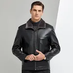 Giacca in pelle Mateo da uomo con pelliccia, un capo elegante e caldo, perfetto per un look sofisticato e per affrontare l'inverno. — foto 4