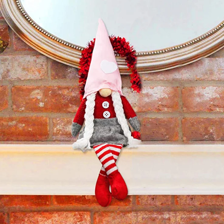 Enfeites de boneca sem rosto de Rudolf com pernas longas. Decore sua casa com estes adoráveis e charmosos ornamentos de Natal. — foto 3