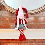 Enfeites de boneca sem rosto de Rudolf com pernas longas. Decore sua casa com estes adoráveis e charmosos ornamentos de Natal. — foto 3