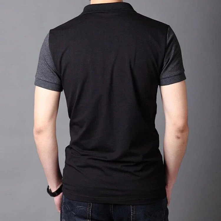 Camiseta masculina fina com lapela contrastante, perfeita para o verão. Conforto e estilo em uma peça leve e com design moderno e elegante. — foto 3