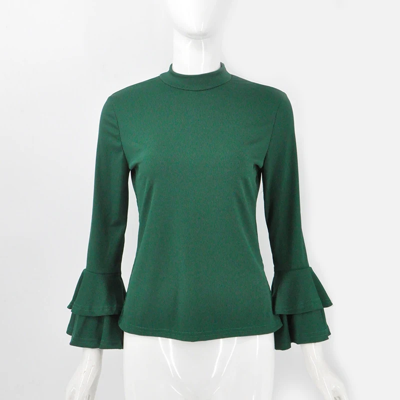 Title 3, Round Neck Top Sexy Slimming Fashion Solid Colo...